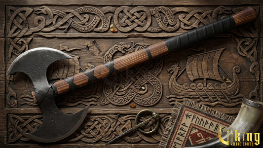 Hand-Forged Viking Warrior Double-Headed 33"Inches Axe & Leather Cover