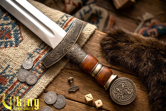 Hand-Forged Viking Sword – Custom Stainless Steel Norse Blade with Scabbard