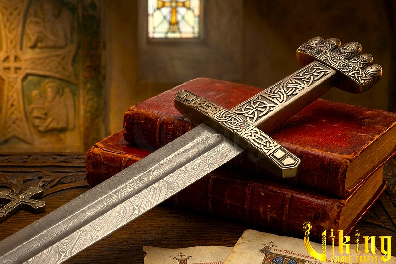 Handmade Damascus Steel Viking Sword – Medieval Replica Collectible