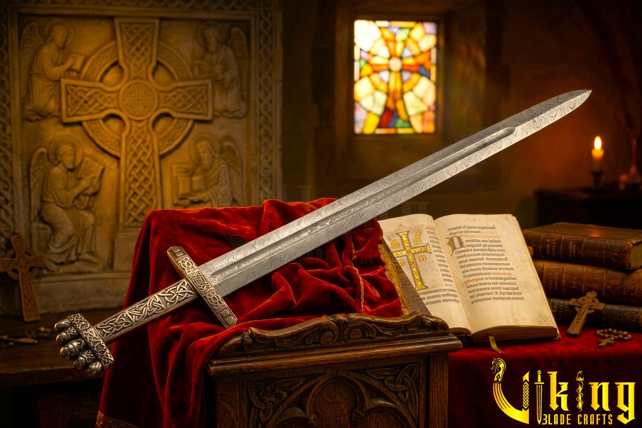 Handmade Damascus Steel Viking Sword – Medieval Replica Collectible