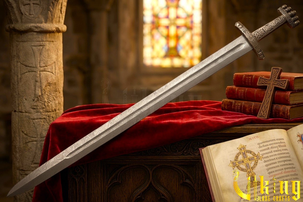 Handmade Damascus Steel Viking Sword – Medieval Replica Collectible
