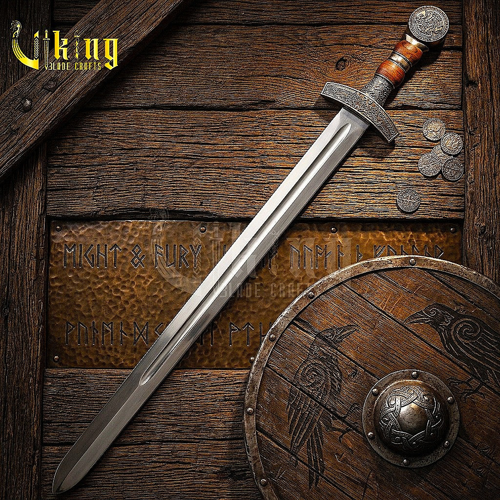 Hand-Forged Viking Sword – Custom Stainless Steel Norse Blade with Scabbard