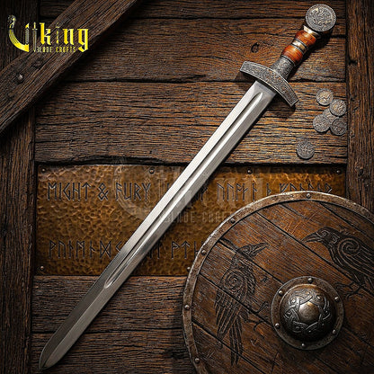 Hand-Forged Viking Sword – Custom Stainless Steel Norse Blade with Scabbard