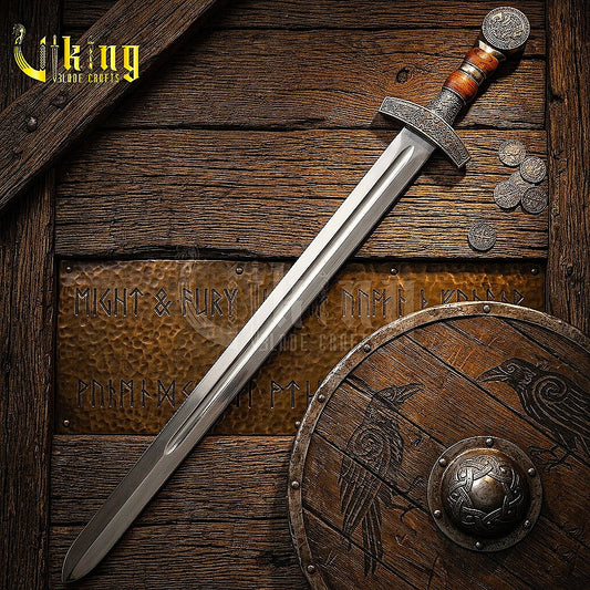 Hand-Forged Viking Sword – Custom Stainless Steel Norse Blade with Scabbard