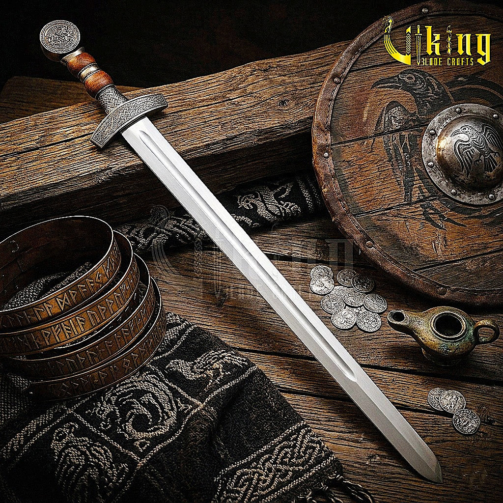 Hand-Forged Viking Sword – Custom Stainless Steel Norse Blade with Scabbard