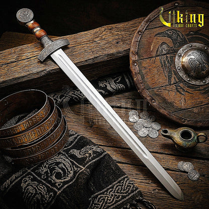 Hand-Forged Viking Sword – Custom Stainless Steel Norse Blade with Scabbard