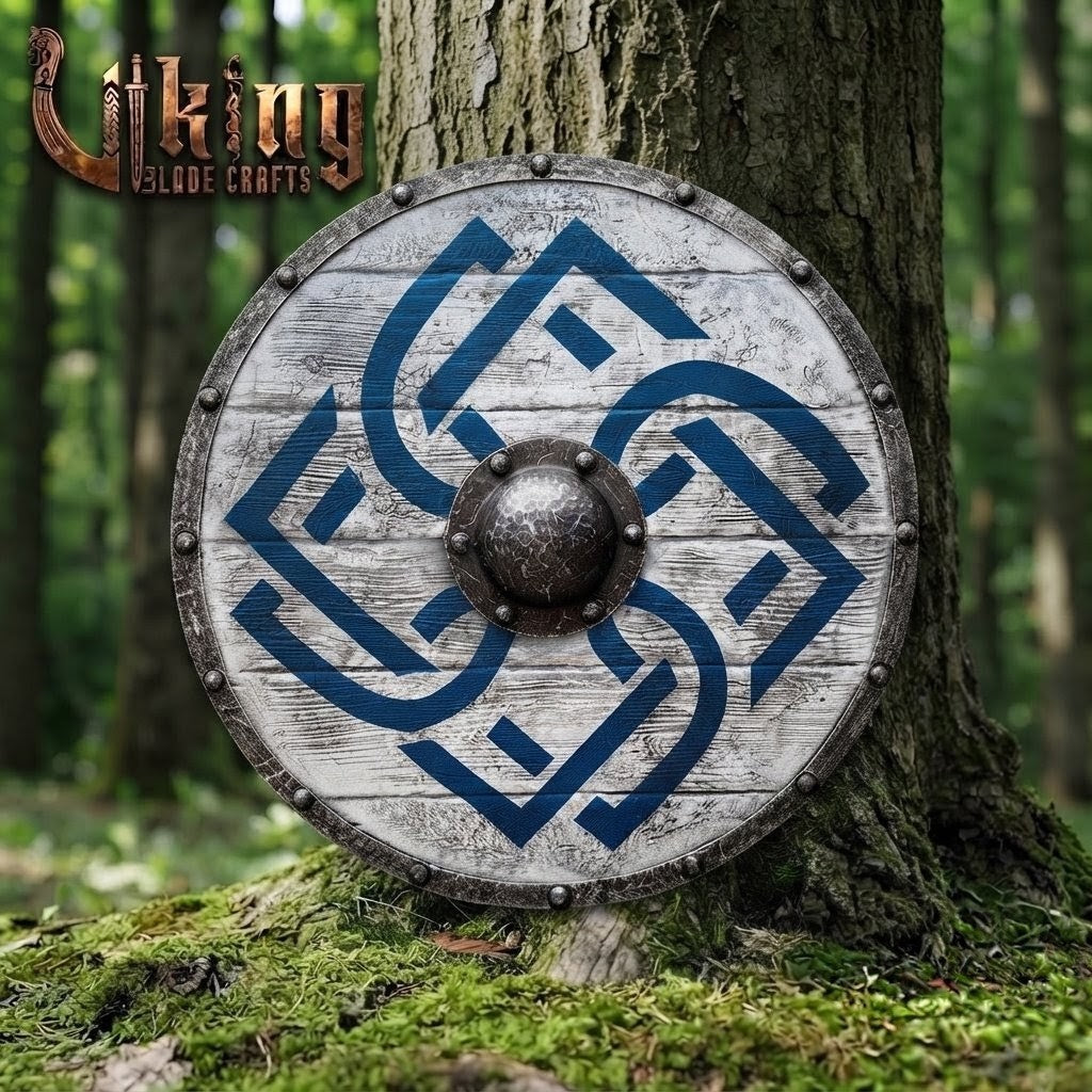 The Swirl of Valhalla Blue Knotwork Viking Shield