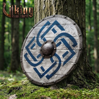 The Swirl of Valhalla Blue Knotwork Viking Shield