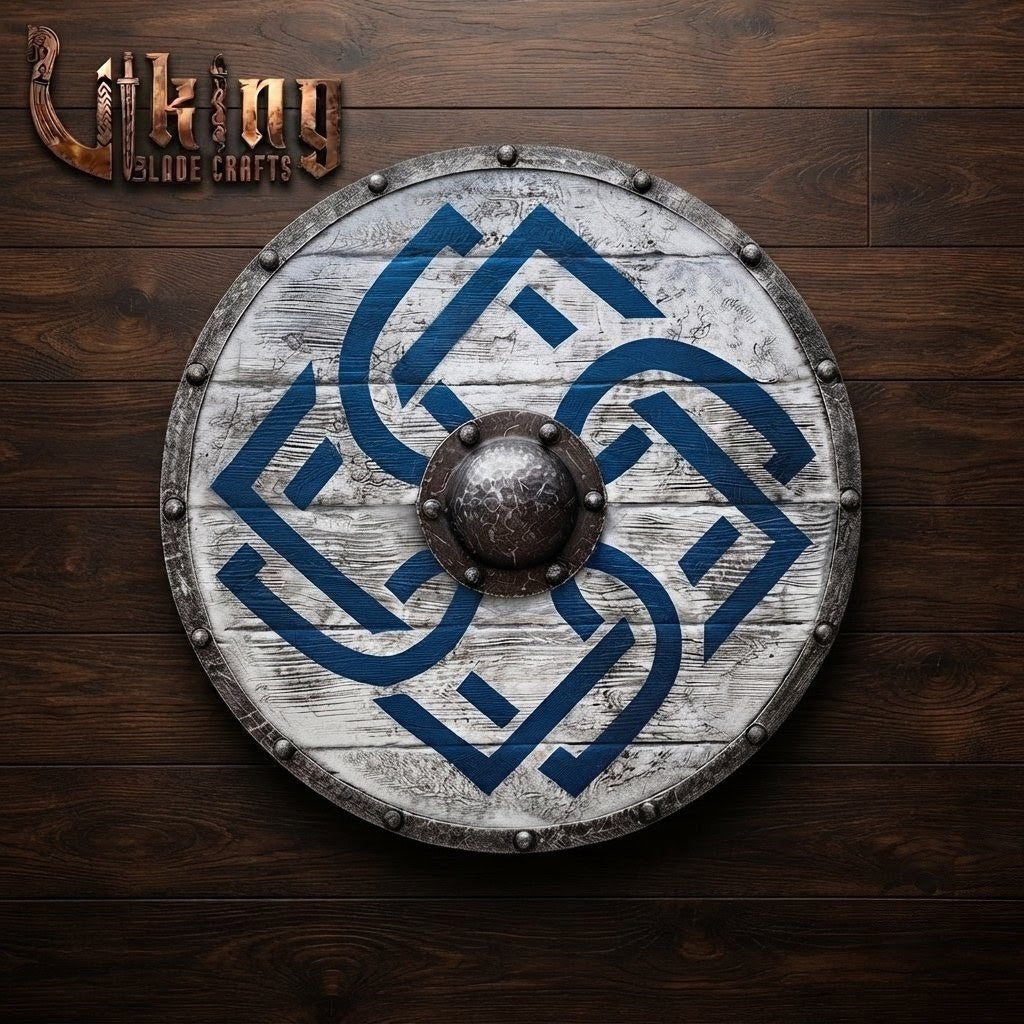 The Swirl of Valhalla Blue Knotwork Viking Shield
