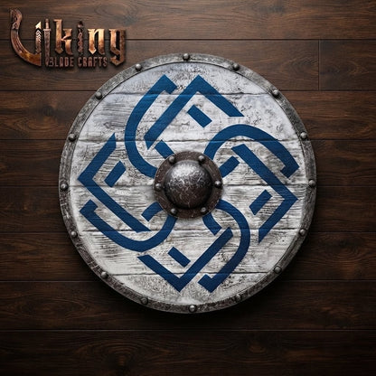 The Swirl of Valhalla Blue Knotwork Viking Shield