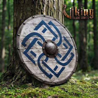 The Swirl of Valhalla Blue Knotwork Viking Shield