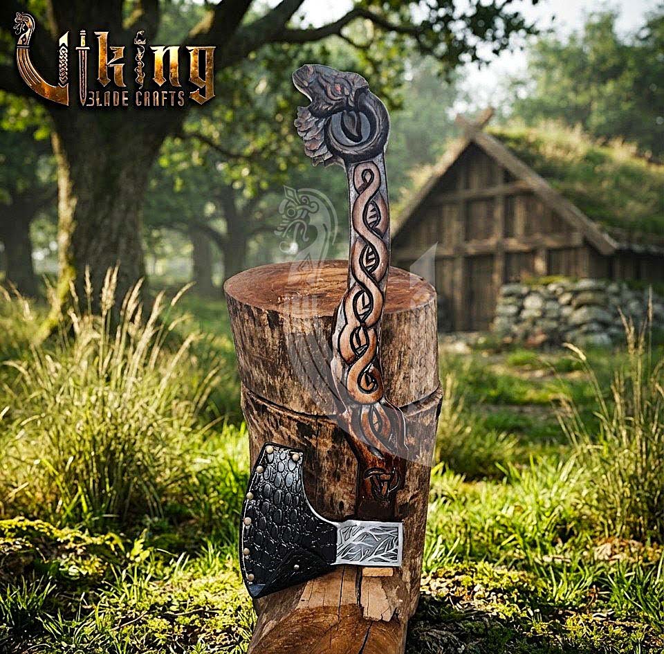 Thor Goat Viking Axe | Geit Totem | Forged Steel