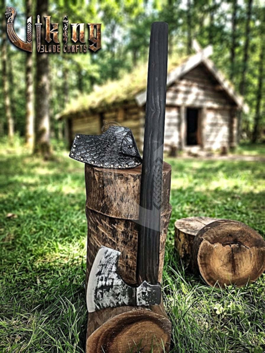 True Hand-Forged Viking Bearded Axe 30" | Corrugated Skeggøx