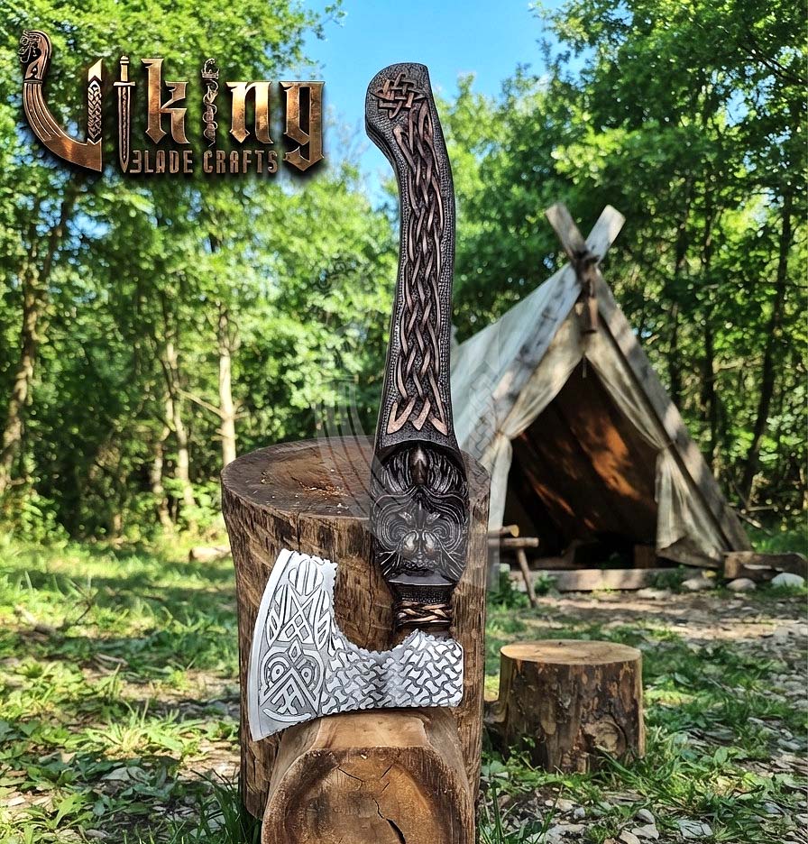 The Odin's Whisper 23" Hand-Forged Owl Rosewood Axe | Flared Variant