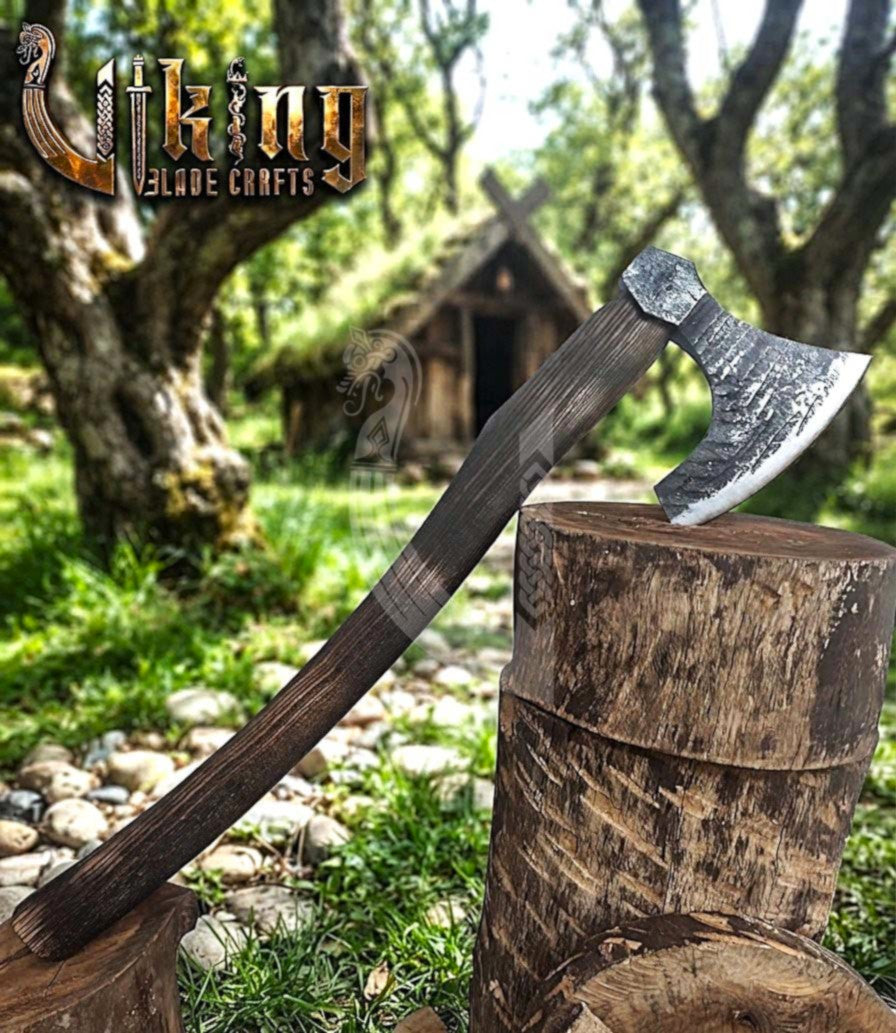 True Hand-Forged Viking Bearded Axe 30" | Broad-Beard Skeggøx