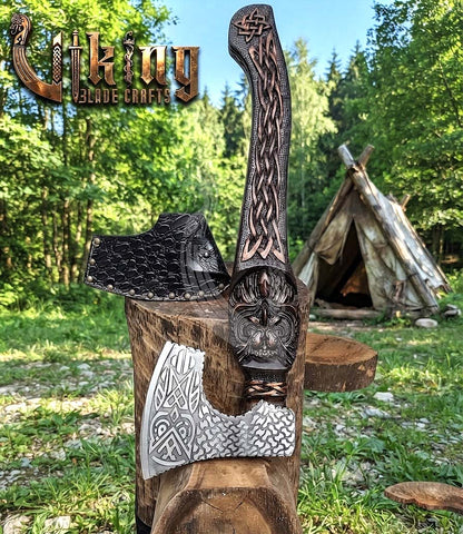 The Odin's Whisper 23" Hand-Forged Owl Rosewood Axe | Flared Variant