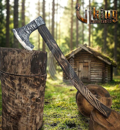True Hand-Forged Viking Bearded Axe 30" | Fanned Skeggøx