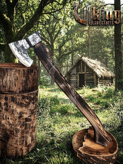 True Hand-Forged Viking Bearded Axe 30" | Sculpted Skeggøx