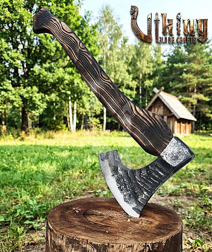 True Hand-Forged Viking Bearded Axe 30" | Diamond-Haft Skeggøx