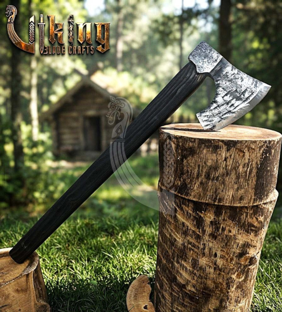 True Hand-Forged Viking Bearded Axe 30" | Corrugated Skeggøx