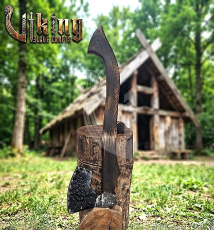 Hand-Forged Viking Bearded Axe 30" | Recurve Carbon Steel Skeggøx