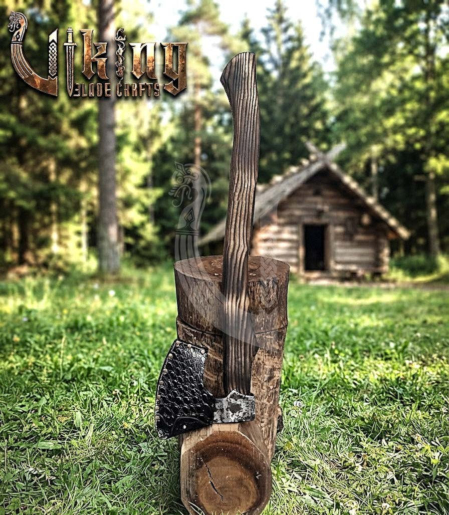 True Hand-Forged Viking Bearded Axe 30" | Heavy Duty Dark-Oxide Skeggøx