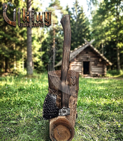 True Hand-Forged Viking Bearded Axe 30" | Heavy Duty Dark-Oxide Skeggøx