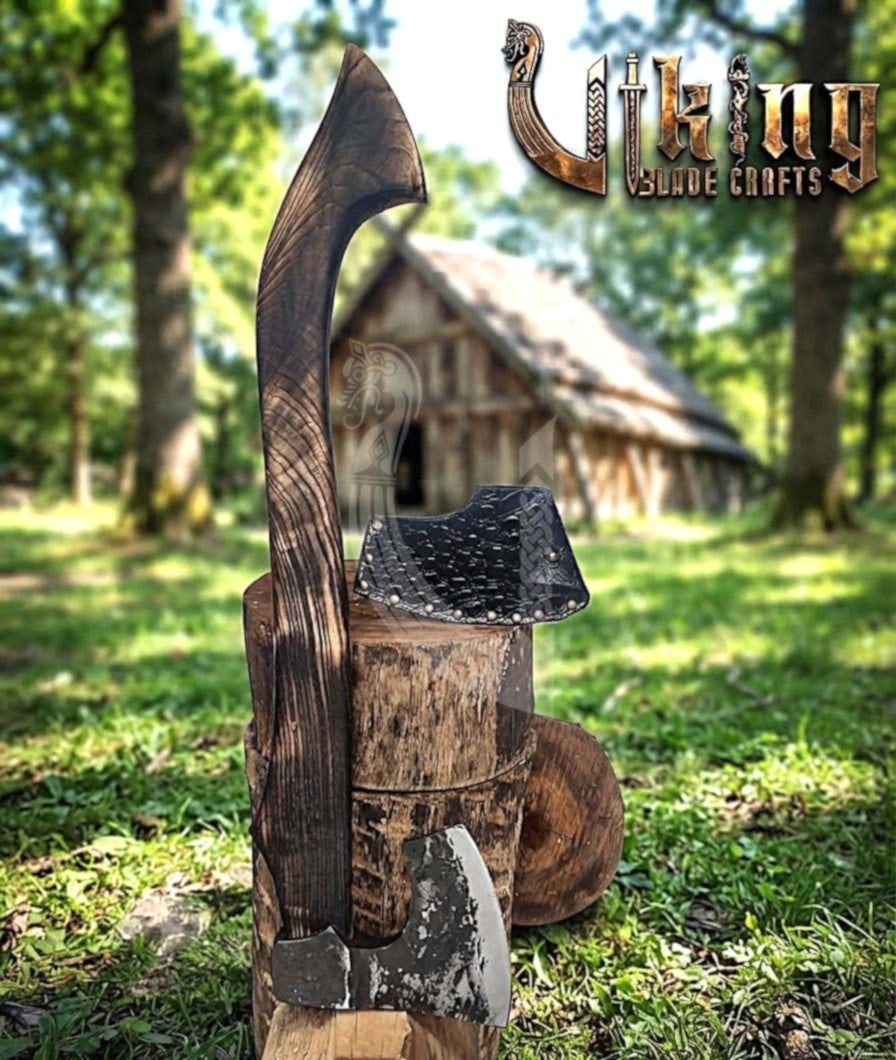 Hand-Forged Viking Bearded Axe 30" | Recurve Carbon Steel Skeggøx