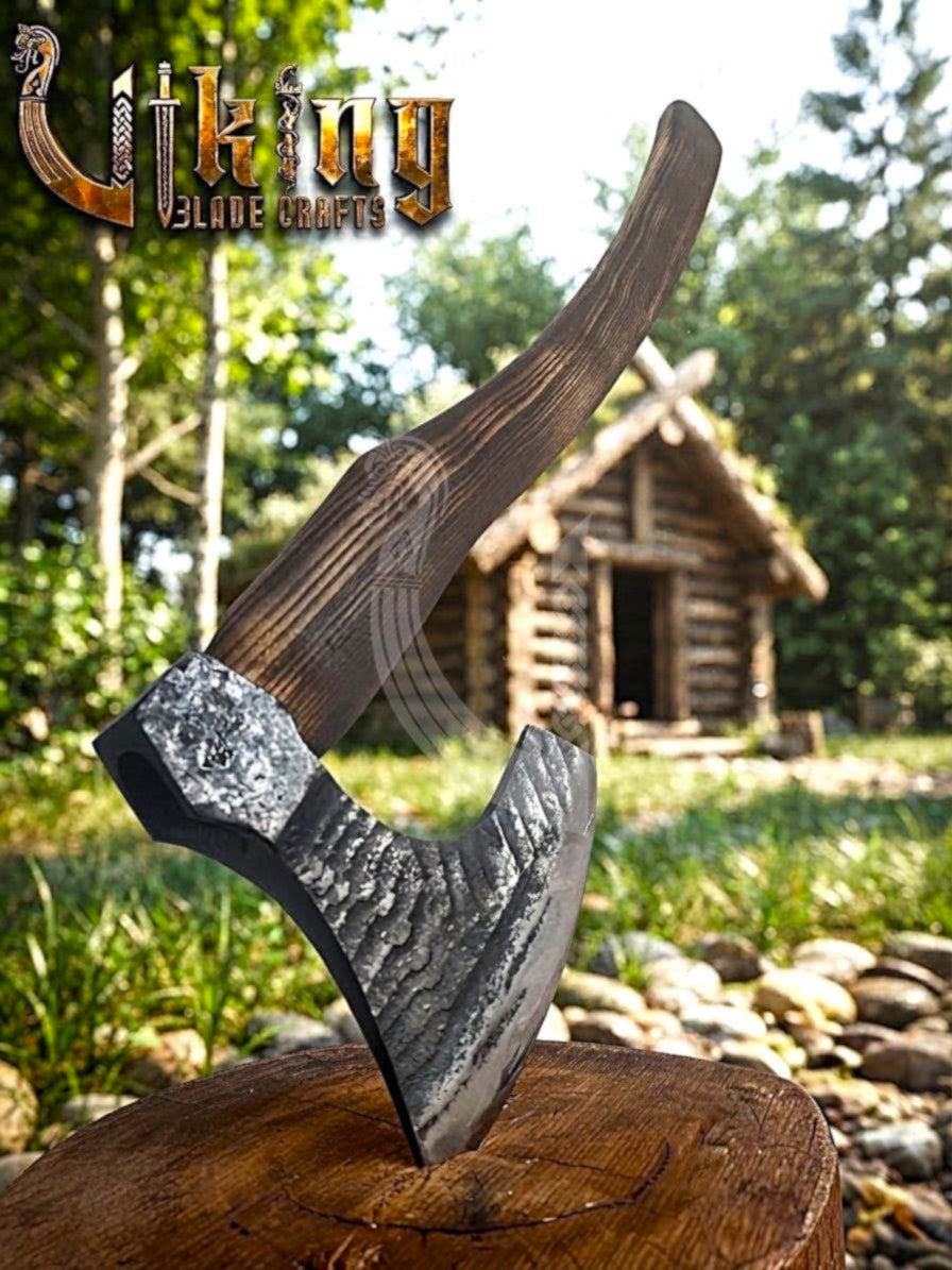 True Hand-Forged Viking Bearded Axe 30" | Broad-Beard Skeggøx