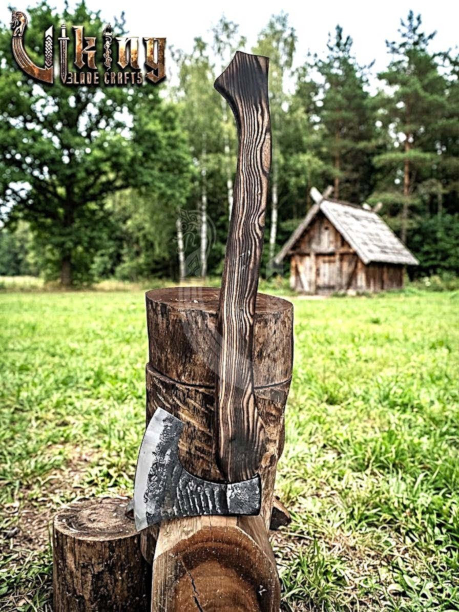 True Hand-Forged Viking Bearded Axe 30" | Diamond-Haft Skeggøx