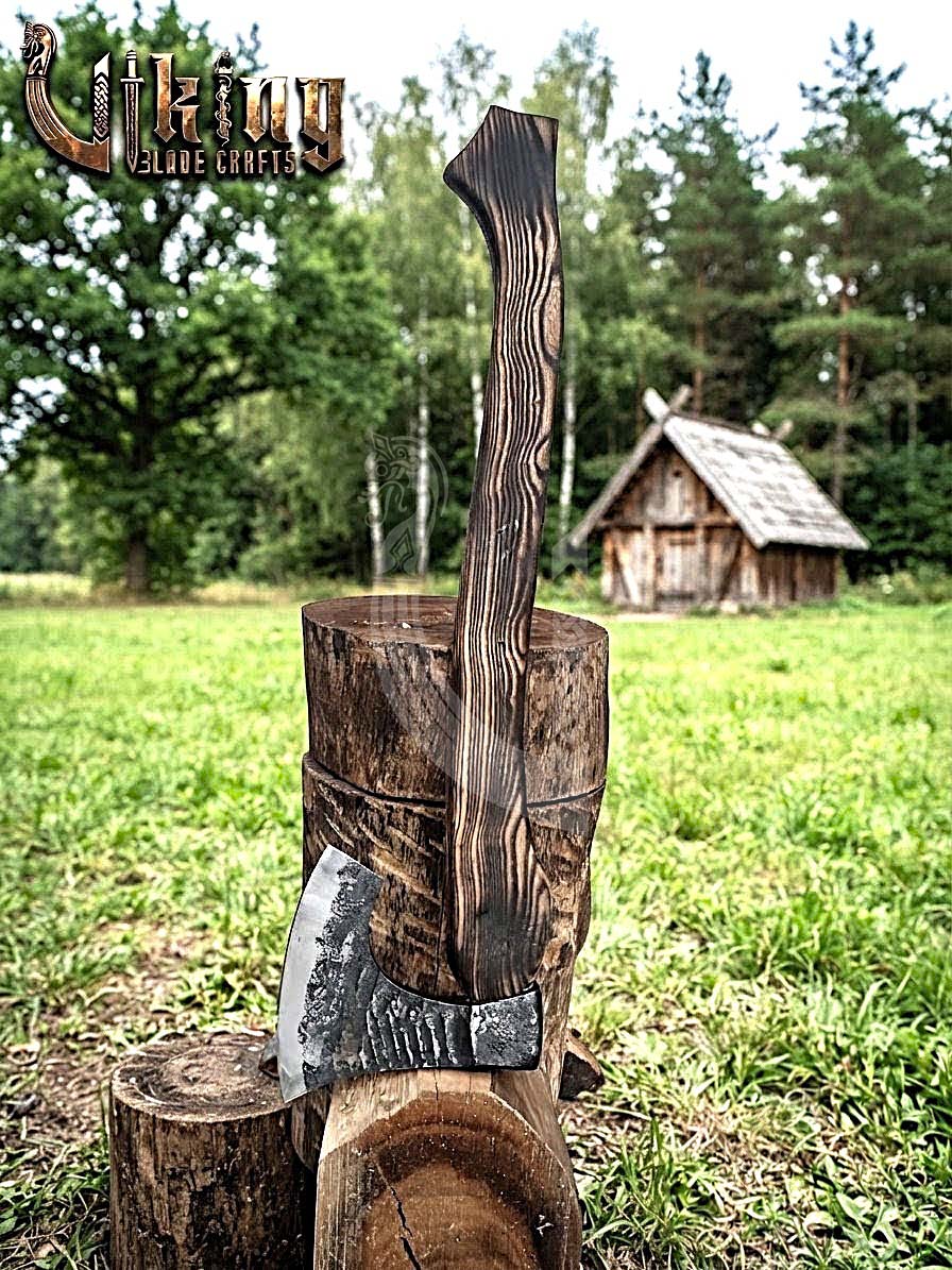 True Hand-Forged Viking Bearded Axe 30" | Diamond-Haft Skeggøx