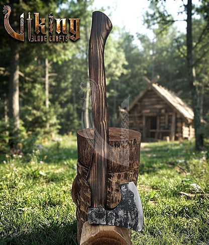 True Hand-Forged Viking Bearded Axe 30" | Heavy Duty Dark-Oxide Skeggøx
