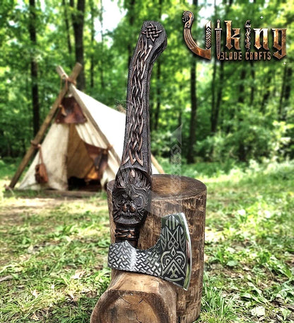 The Odin's Whisper 23" Hand-Forged Owl Rosewood Axe | Flared Variant