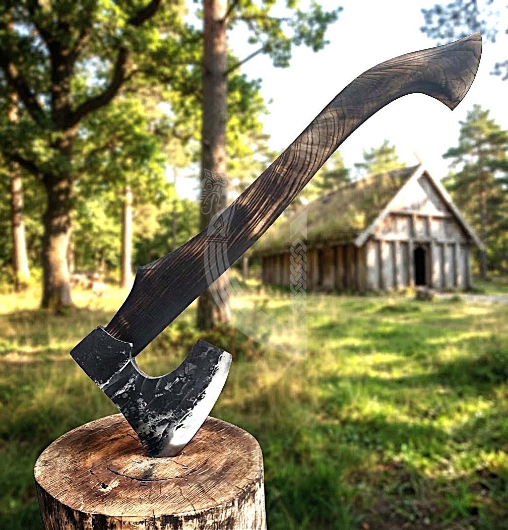 Hand-Forged Viking Bearded Axe 30" | Recurve Carbon Steel Skeggøx