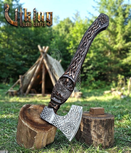 The Odin's Whisper 23" Hand-Forged Owl Rosewood Axe | Flared Variant