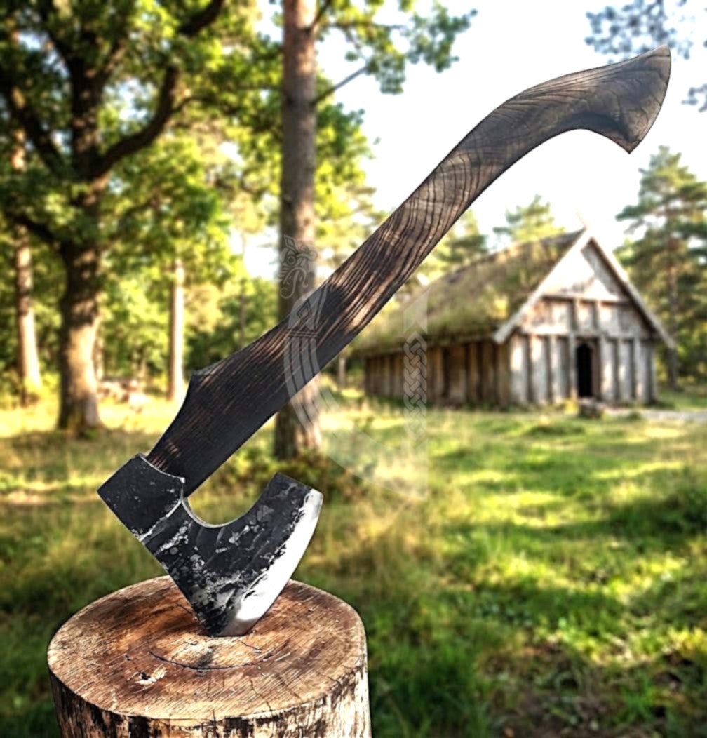 Hand-Forged Viking Bearded Axe 30" | Recurve Carbon Steel Skeggøx
