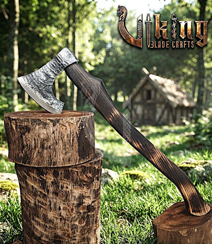 True Hand-Forged Viking Bearded Axe 30" | Recurve Fanned Skeggøx