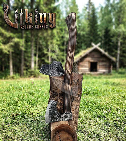 True Hand-Forged Viking Bearded Axe 30" | Heavy Duty Dark-Oxide Skeggøx