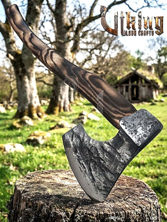 True Hand-Forged Viking Bearded Axe 30" | Hook-Beard Recurve Skeggøx