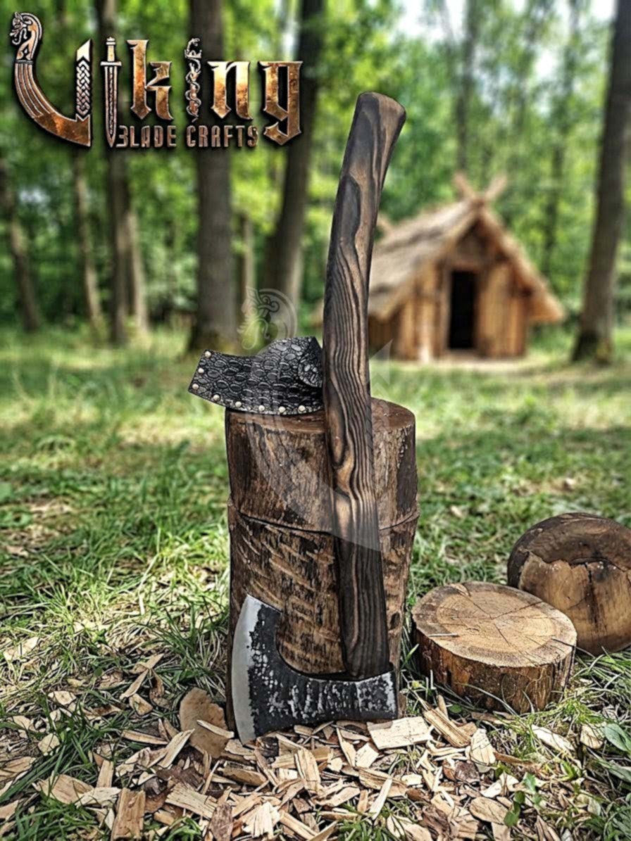 True Hand-Forged Viking Bearded Axe 30" | Fanned Skeggøx