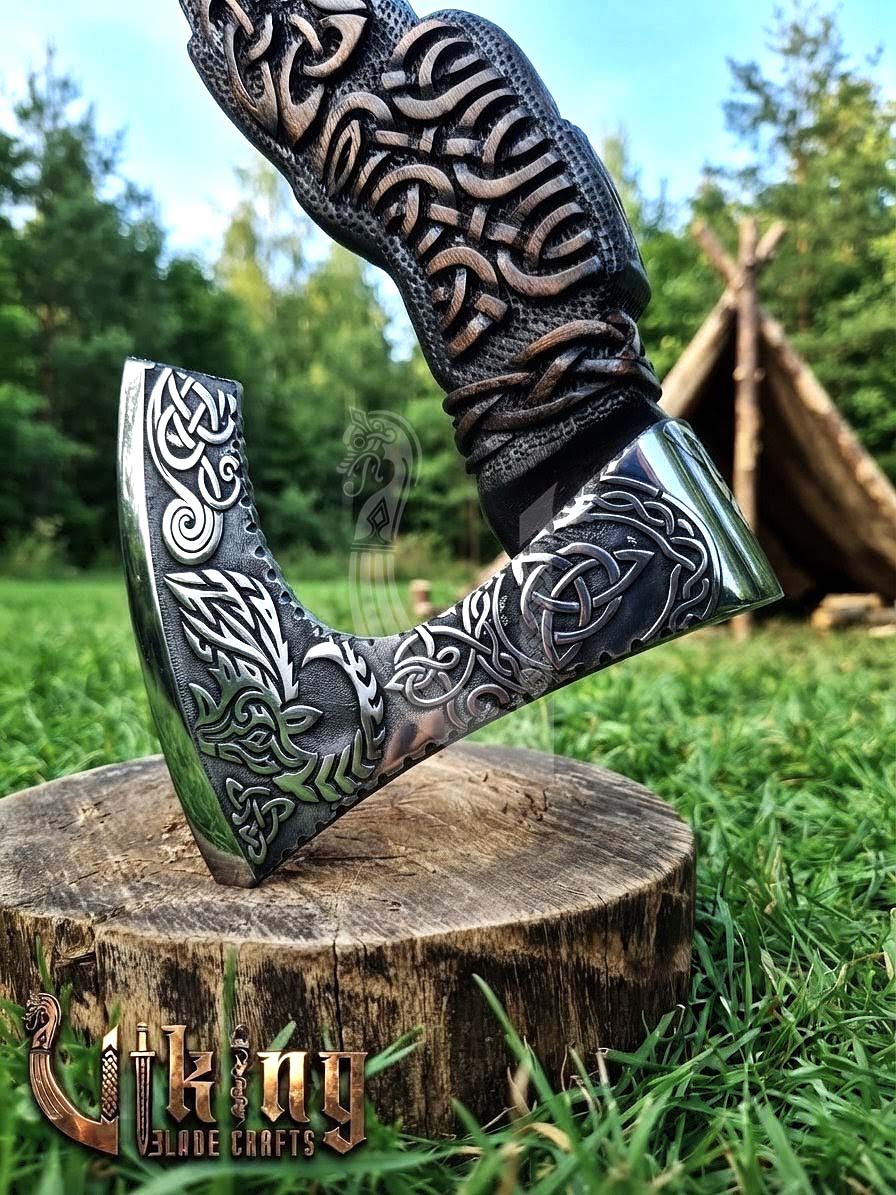 The Tanngrisnir Vanguard 23" Hand-Forged Norse Goat Rosewood Axe