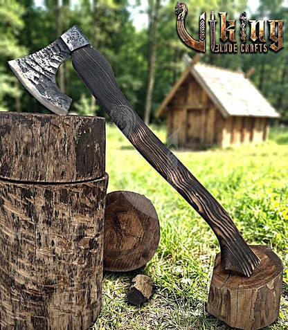 True Hand-Forged Viking Bearded Axe 30" | Diamond-Haft Skeggøx