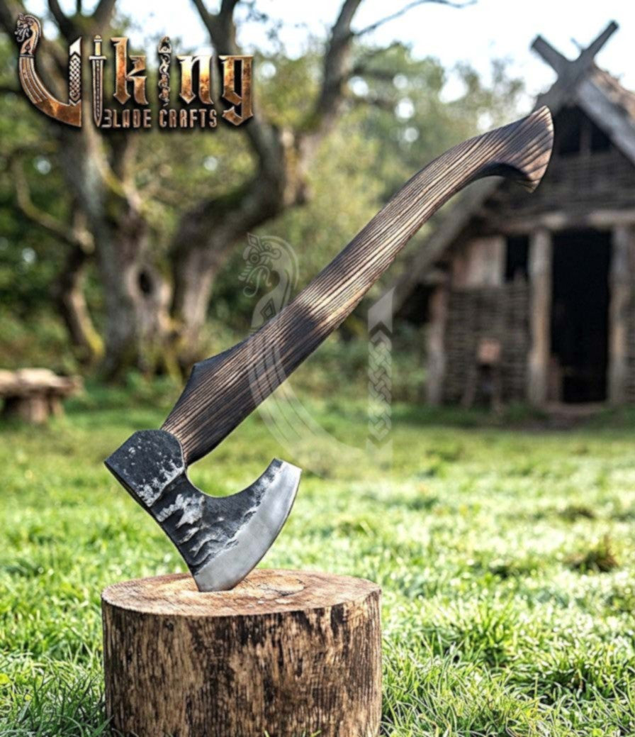 True Hand-Forged Viking Bearded Axe 30" | Heavy-Duty Carbon Steel Skeggøx