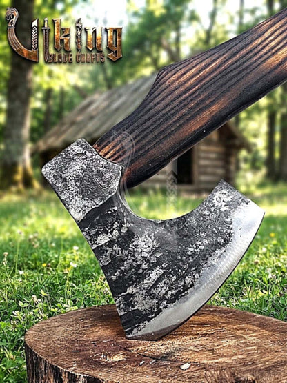 True Hand-Forged Viking Bearded Axe 30" | Heavy Duty Dark-Oxide Skeggøx
