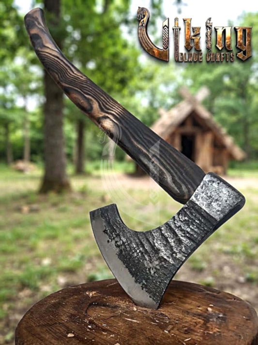 True Hand-Forged Viking Bearded Axe 30" | Fanned Skeggøx