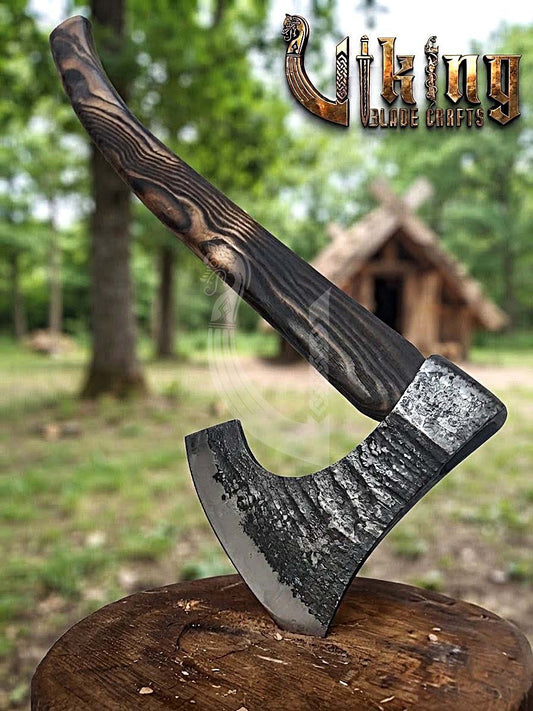 True Hand-Forged Viking Bearded Axe 30" | Fanned Skeggøx