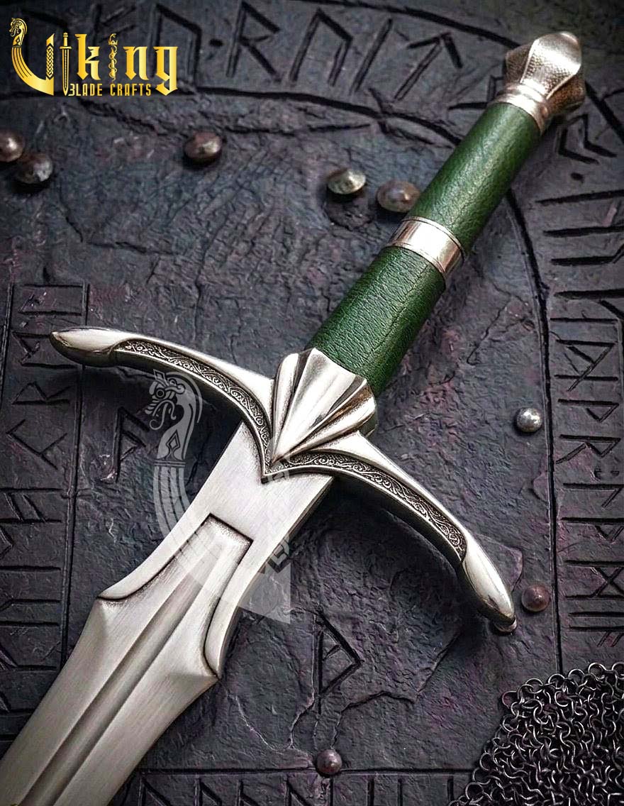 Handmade Vindaaras Fantasy Sword | Steel Sword Replica with Leather Scabbard