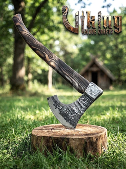 True Hand-Forged Viking Bearded Axe 30" | Fanned Skeggøx