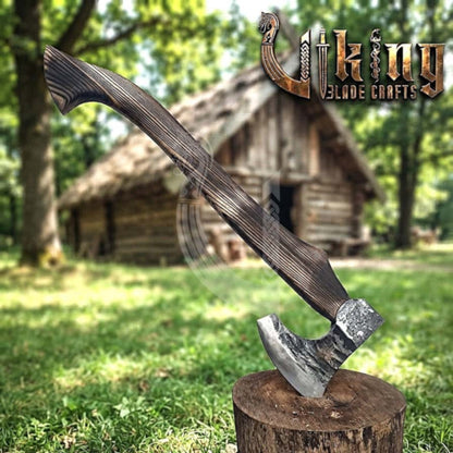 True Hand-Forged Viking Bearded Axe 30" | Heavy-Duty Carbon Steel Skeggøx