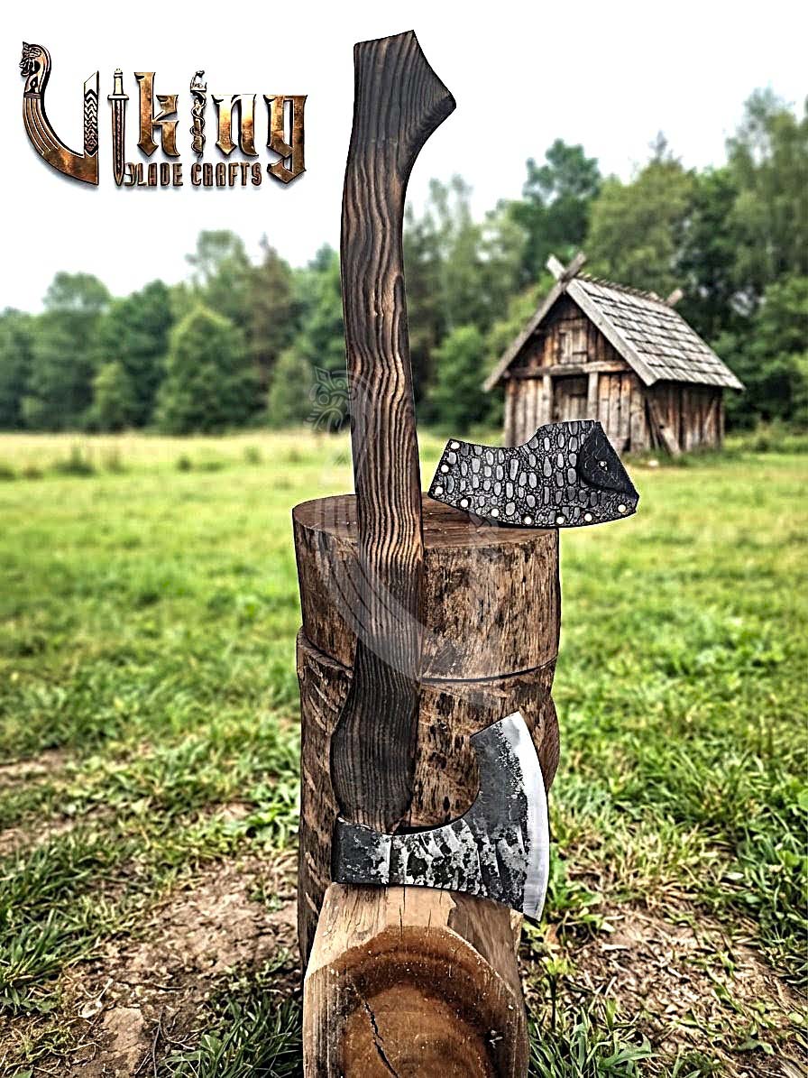 True Hand-Forged Viking Bearded Axe 30" | Diamond-Haft Skeggøx
